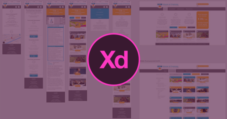 Maak het ontwerp van een website in Adobe XD