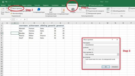 Macro maken in Excel: Stap 1