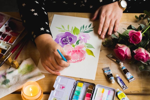 In de cursus Aquarel: Botanical Watercolor leer je om een prachtig boeket bloemen te schilderen
