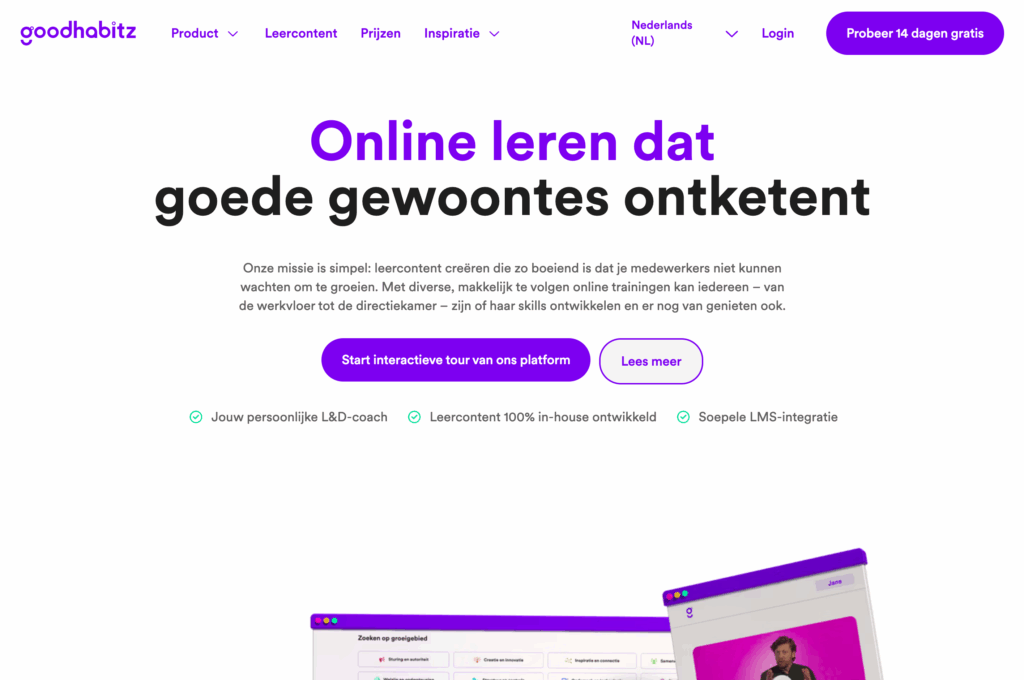 Goodhabitz heeft een aanbod voornamelijk gericht op soft skills